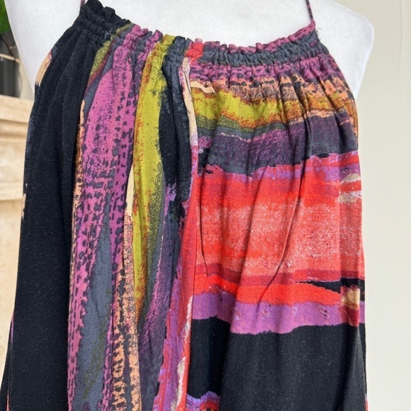 Free People Painted Stripe Mini Sleeveless Trapeze Swing Womens Size XS Colorful - Picture 6 of 14